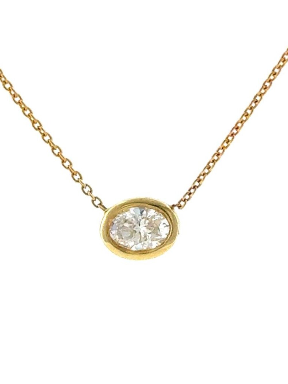 Roberto Coin Diamonds By The Inch 0.40ctw Oval Diamond Bezel Necklace